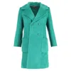 Alberta Ferretti Double-breasted Coat In Green Wool