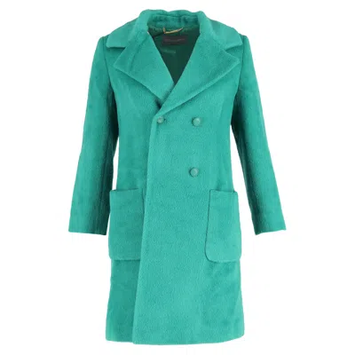 Alberta Ferretti Double-breasted Coat In Green Wool