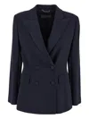 Alberta Ferretti Blazer Structured Shoulder Flap Pockets In Blue
