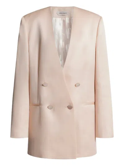Alberta Ferretti Double-breasted Silk Jacket In Pink