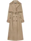 Alberta Ferretti Double-breasted Technical-silk Trench Coat In 中性色