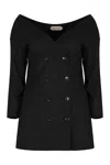 Alberta Ferretti Alberta Ferreti Double-breasted Virgin Wool Jacket In Multi