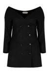 Alberta Ferretti Alberta Ferreti Double-breasted Virgin Wool Jacket In Multi