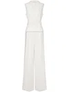 Alberta Ferretti Double-breasted Wide-leg Jumpsuit In White
