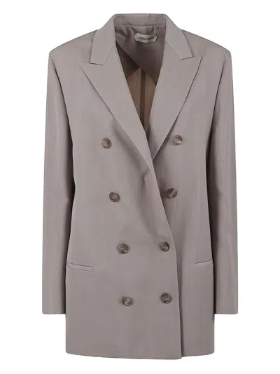 Alberta Ferretti Double-breasted Wool Jacket In Gray