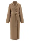 Alberta Ferretti Double Cloth Coat Coats And Trench Coats Beige In Brown
