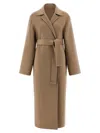 Alberta Ferretti Double Cloth Coat Coats And Trench Coats Beige In Brown