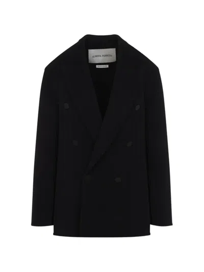 Alberta Ferretti Double-breasted Belted Coat In Black