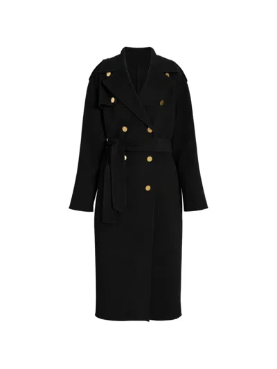 Alberta Ferretti Double-breasted Belted Coat In Black