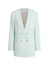 Alberta Ferretti Double-breasted Blazer In Blue