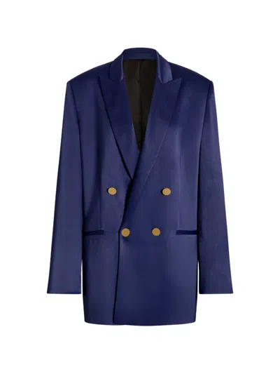 Alberta Ferretti Double-breasted Blazer In Blue
