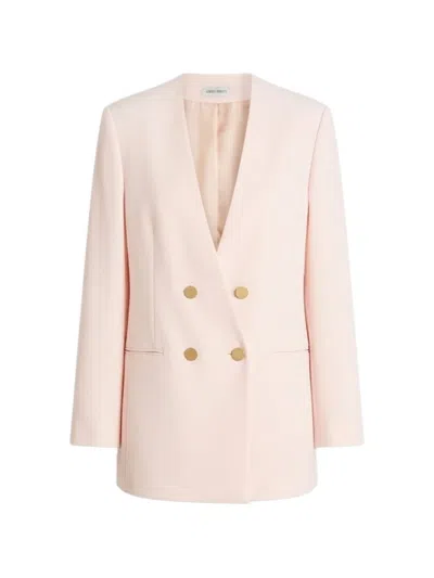 Alberta Ferretti Double-breasted Blazer In Pink