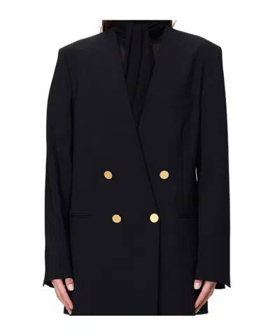 Alberta Ferretti Double-breasted Jacket In Black