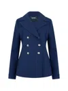 Alberta Ferretti Double-breasted Lapel-collar Jacket In Blue