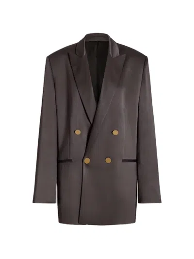 Alberta Ferretti Double-breasted Peak-lapel Blazer In Black
