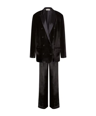 Alberta Ferretti Double-breasted Tailored Blazer In Black