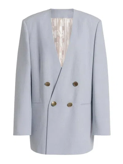 Alberta Ferretti Double-breasted Blazer In Blue