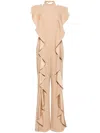 Alberta Ferretti Drape Jumpsuits In Neutrals