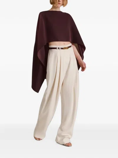 Alberta Ferretti Draped Asymmetric Cape In Neutral