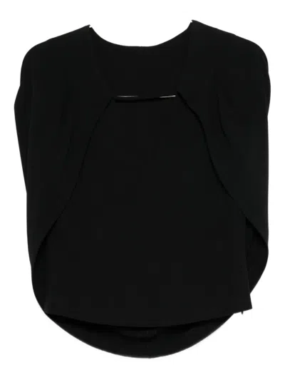 Alberta Ferretti Draped Blouse In Black