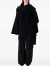 Alberta Ferretti Flowing Open Front Cape With Draped Design In Black