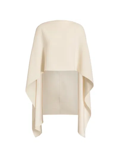 Alberta Ferretti Draped Cape In Neutral
