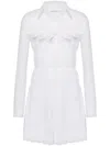Alberta Ferretti Draped Cotton Minidress In White