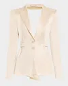 Alberta Ferretti Draped Cutout Single-breasted Jacket In Ivory