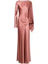 Alberta Ferretti Draped Dress In Pink