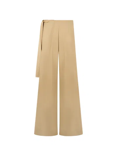 Alberta Ferretti Draped Flared Trousers In Neutral