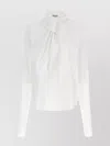 Alberta Ferretti Draped High Collar Long Sleeves Shirt