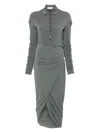 Alberta Ferretti Draped Jersey Dress In Gray