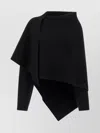 Alberta Ferretti Draped Knit Cardigan With Ribbed Accents In Black