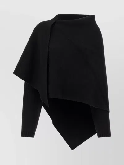 ALBERTA FERRETTI DRAPED KNIT CARDIGAN WITH RIBBED ACCENTS