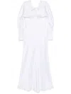 Alberta Ferretti Draped Maxi Dress In White