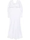 Alberta Ferretti Draped Maxi Dress In White