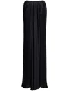 Alberta Ferretti Maxi Black Skirt With Diagonal Stitching In Silk Blend In 黑色