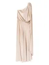 Alberta Ferretti Draped One-shoulder Dress In Neutral