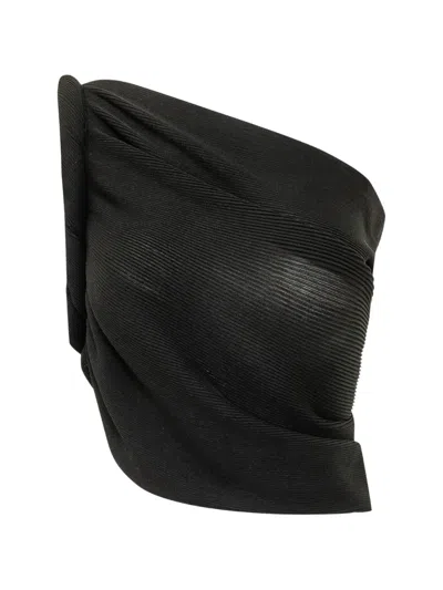 Alberta Ferretti Draped One-shoulder Top In Black