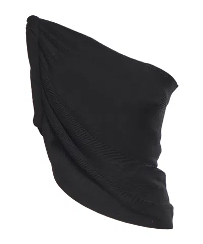 Alberta Ferretti Draped One-shoulder Top In Black