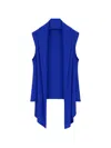 Alberta Ferretti Draped Open-front Top In Blue