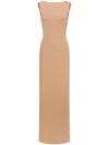 Alberta Ferretti Draped-panel Gown In Neutrals