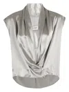 Alberta Ferretti Camicia Raso Lucido In Gray