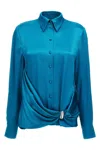 Alberta Ferretti Draped Collared Shirt With Cuff Detail