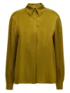 Alberta Ferretti Womens Green Collar Long Sleeves Satin Blouse