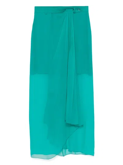 Alberta Ferretti Draped Skirt In Multicolor