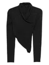 Alberta Ferretti Draped Top In Black
