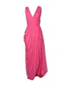 Alberta Ferretti Draped Tulle Silk Gown In Pink