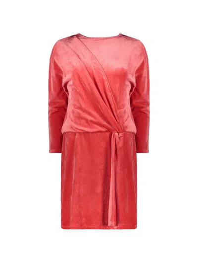 Alberta Ferretti Draped Velvet Mini Dress In Multi