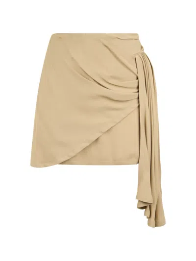 Alberta Ferretti Draped Wrap Mini Skirt In Animal Print